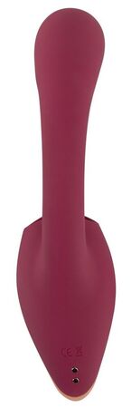 Малиновый вибратор с подвижными язычками 2 Function Vibrator - 20,6 см.